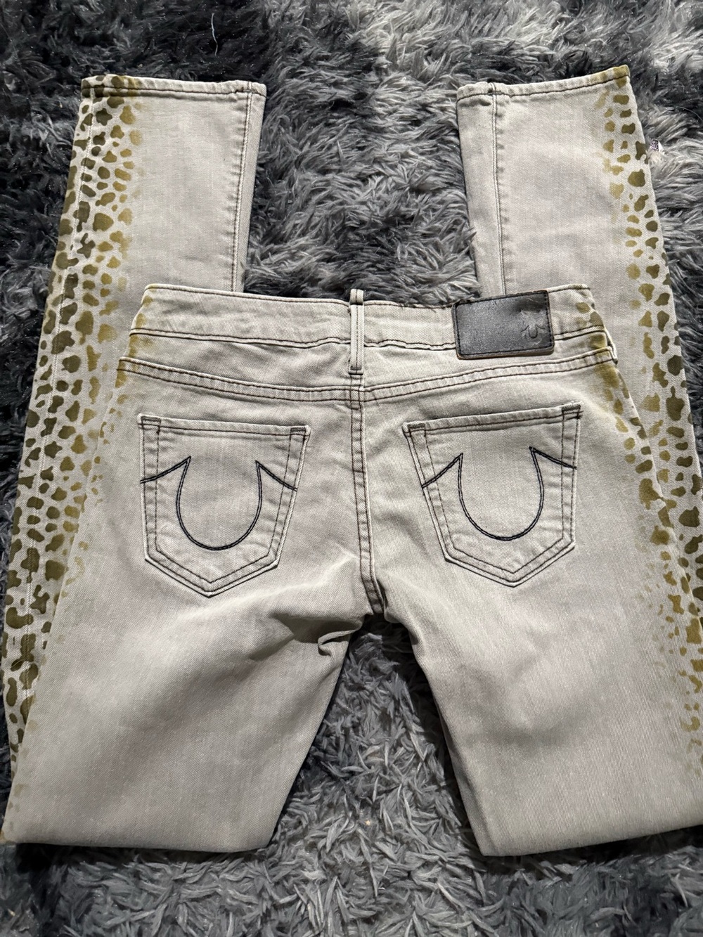 True Religion Jude Skinny Sand Drifter Leopard Jean's Women's - Picture 5 of 8